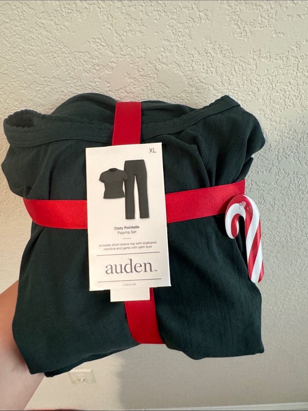 Auden Cozy Pointelle Pajama Set in Dark Green